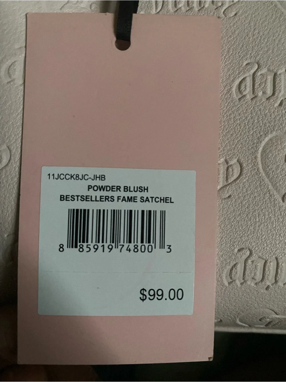 Juicy Couture Pale Pink Embossed Satchel with Gold Hardware